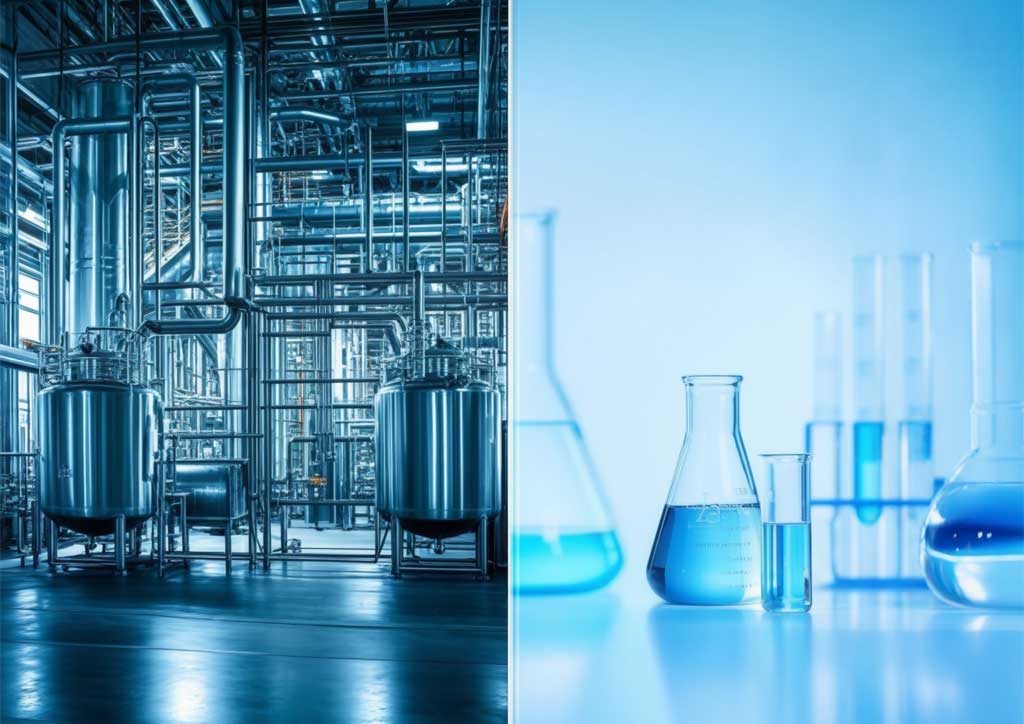 تفاوت مواد شیمیایی صنعتی و آزمایشگاهی