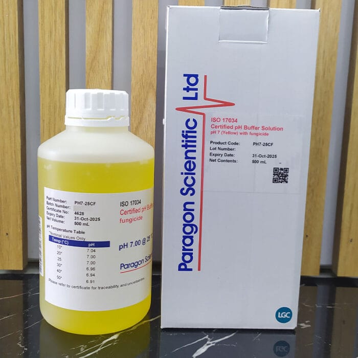 محلول بافر pH تایید شده Paragon Scientific کد ALK-PH7-25CF